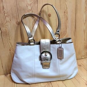Coach Soho Leather Gold Metallic Handbag Purse